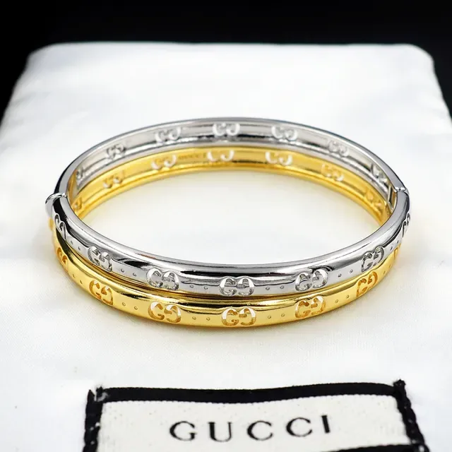 Gucci गोल्ड पॉलिश्ड इंटरलॉकिंग GG मोटिफ ब्रेसलेट 3