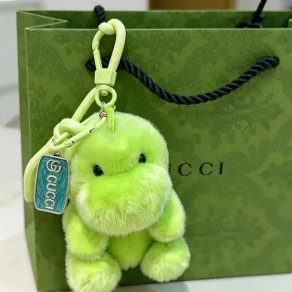 Gucci Green Blue Plush Fuzzy Animal Light Handbag
