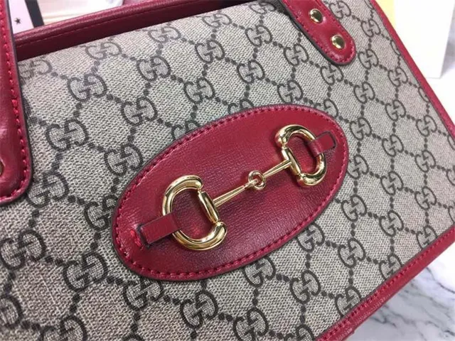 Gucci Vert Marron GG Supreme Toile Borde Cuir Sac Tote 11