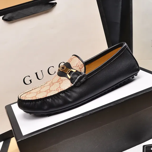 Gucci Horsebit 1955 Bege e Preto GG Monogram Loafers 5