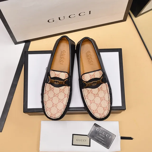 Gucci Horsebit 1955 Bege e Preto GG Monogram Loafers 6