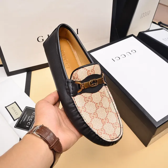 Gucci Horsebit 1955 Bege e Preto GG Monogram Loafers 7