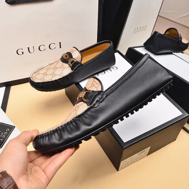 Gucci Horsebit 1955 Bege e Preto GG Monogram Loafers 8