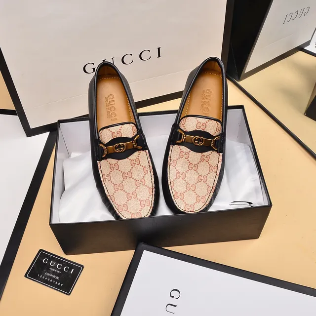 Gucci Horsebit 1955 Bege e Preto GG Monogram Loafers 9