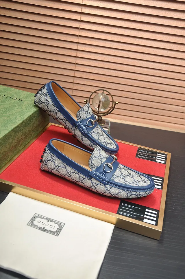 Gucci Horsebit 1955 Beige and Navy mocassins 6