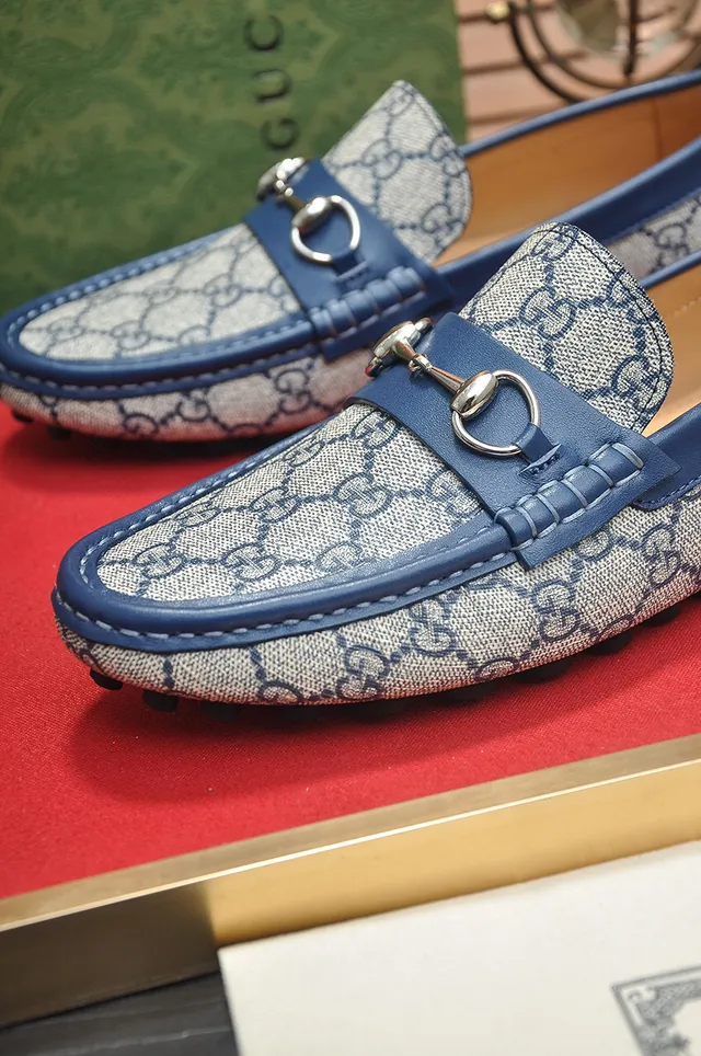 Gucci Horsebit 1955 Beige and Navy mocassins 8