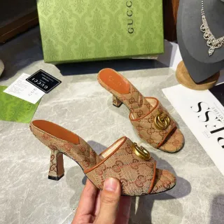 Gucci Horsebit 1955 بيج وبرتقالي GG Monogram مول كاجوال صنادل