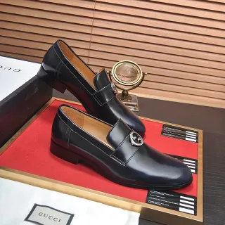 Gucci Horsebit 1955 কালো বাদামি পালিশড চামড়া বকল লুফার