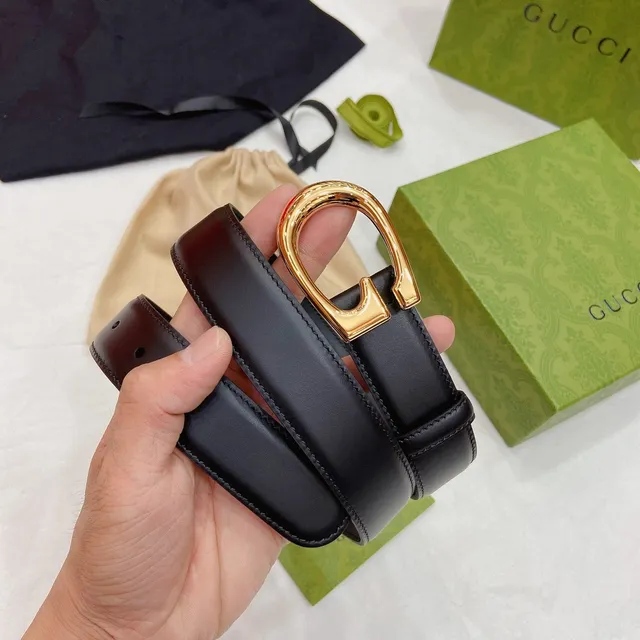 Gucci Horsebit 1955 Preto Dourado Fivela em forma de G Cinto liso de couro 4