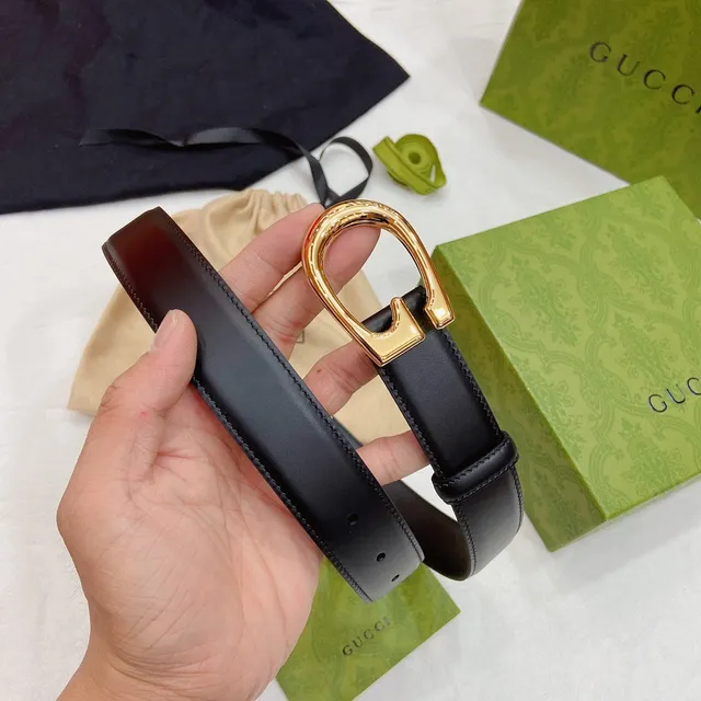Gucci Horsebit 1955 Preto Dourado Fivela em forma de G Cinto liso de couro 5