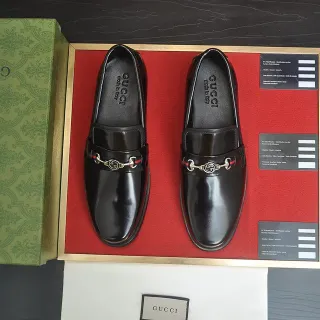 Gucci Horsebit 1955 黑色皮革 Horsebit 乐福鞋