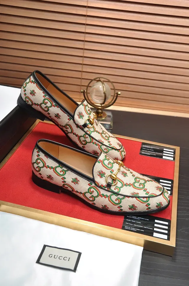Mocassins Gucci Horsebit 1955 GG Monogram Beige 5