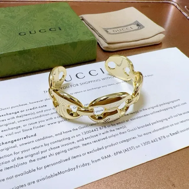 Gucci Horsebit 1955 Gold-Tone Interlocking Link Bracelet 6