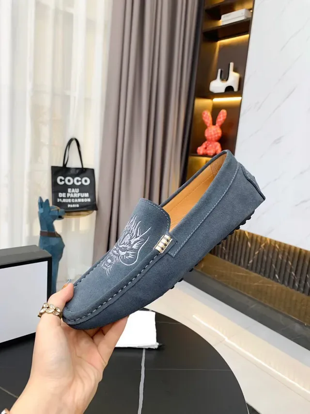 Gucci Horsebit 1955 Camurça Cinza Bordado Dragão Loafers 8