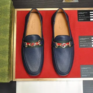 Gucci Horsebit 1955 أزرق بحري جلد لوسرز