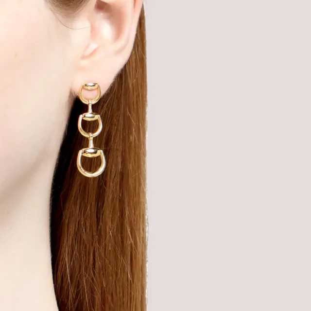 Gucci Horsebit 1955 Three-Tone Horsebit Earrings 2