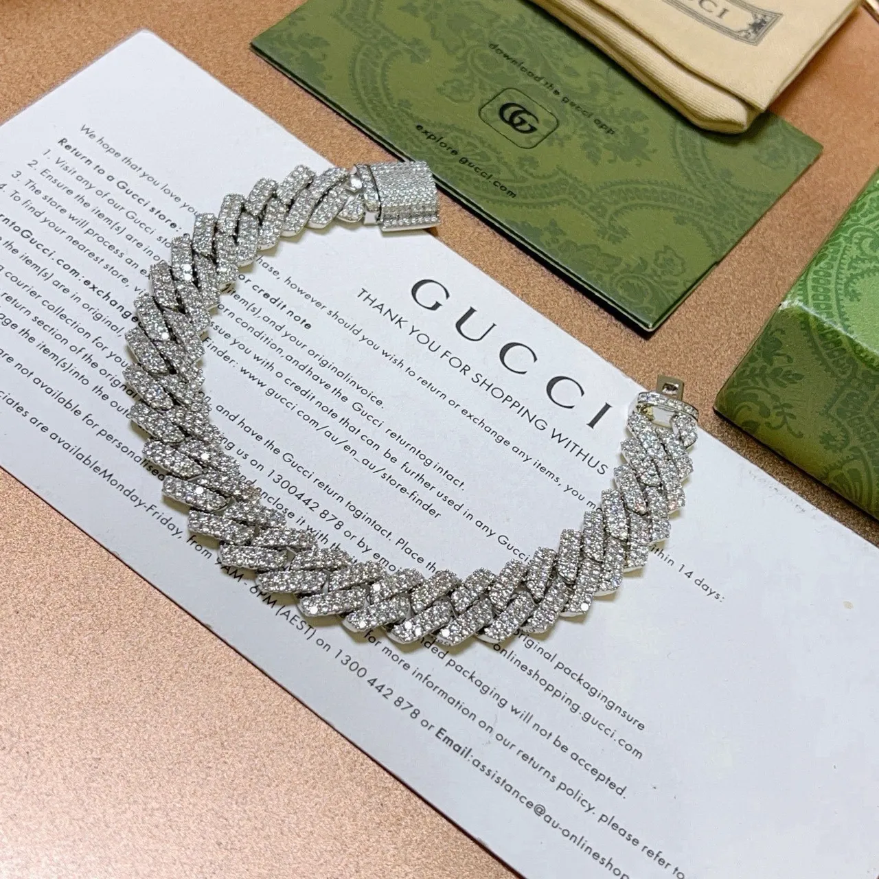Gucci Multi-Row Pavé Curb Link Bracelet 9