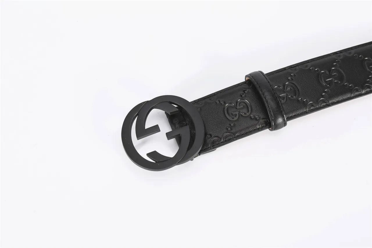 Gucci Ophidia Black Embossed GG Leather Belt 10