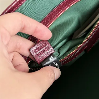Gucci Ophidia GG Monogram कैनवास बर्गंडी वेब स्ट्राइप टोट बैग 13