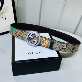 Gucci Ophidia GG Monogram बाघ और सांप प्रिंट चमड़े की बेल्ट