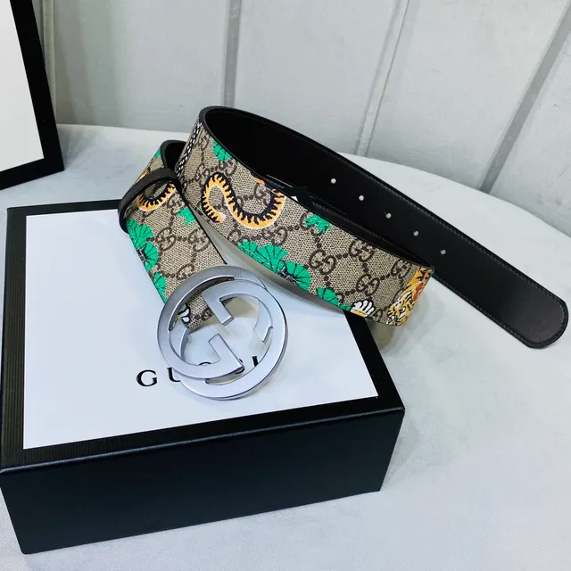Gucci Ophidia GG Monogram Tiger and Snake Print Leather Belt 3