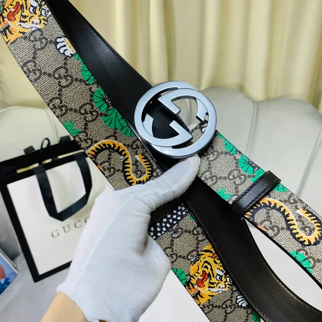Gucci Ophidia GG Monogram Tiger and Snake Print Leather Belt 4