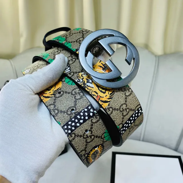 Gucci Ophidia GG Monogram Tiger and Snake Print Leather Belt 5