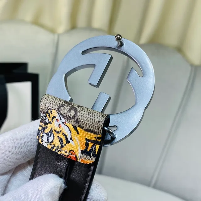 Gucci Ophidia GG Monogram Tiger and Snake Print Leather Belt 9
