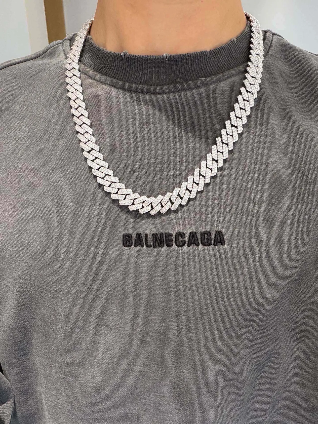 Gucci Pavé-Diamond Curb-Link Chain নেকলেস 8