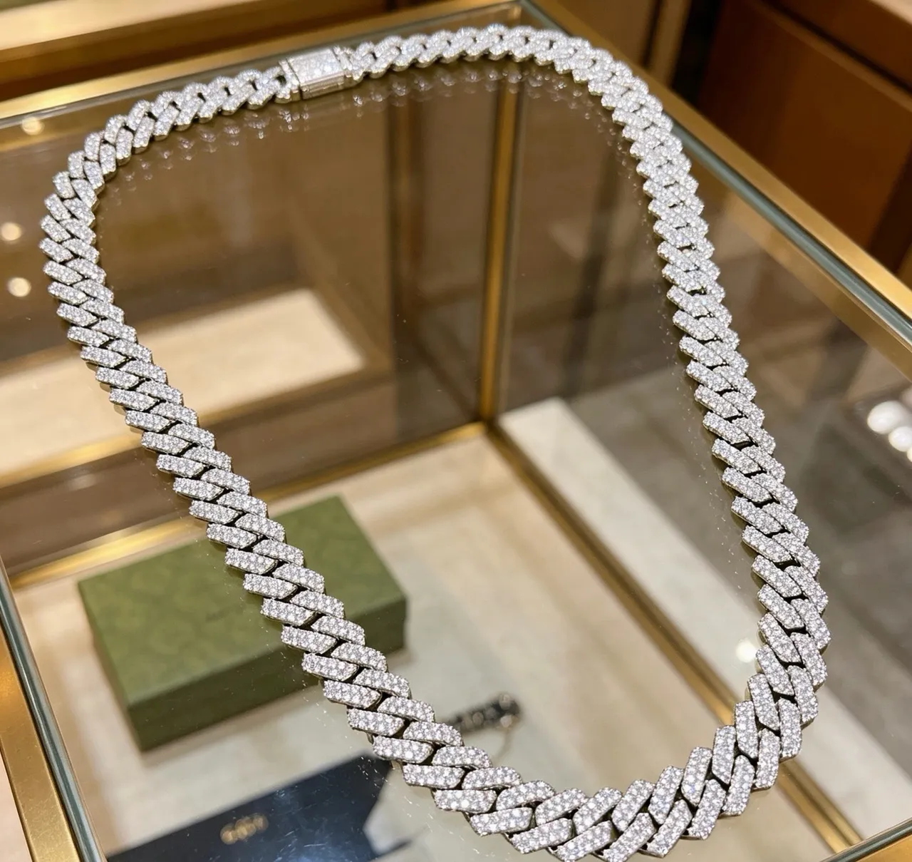 Gucci Pavé-Diamond Curb-Link Chain নেকলেস 9