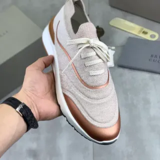 Gucci Screener Beige Dorado Tejido Superior Capa Metálica Cobre Estilo de Vida Zapatillas