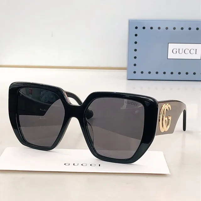Gucci Screener Blue Brown Oversized Square Frame Light Acetate Sunglasses 5