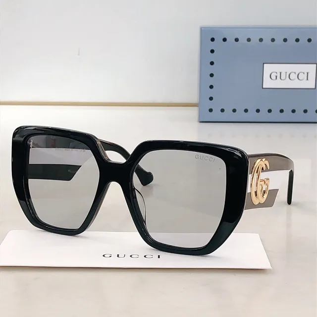 Gucci Screener Blue Brown Oversized Square Frame Light Acetate Sunglasses 7