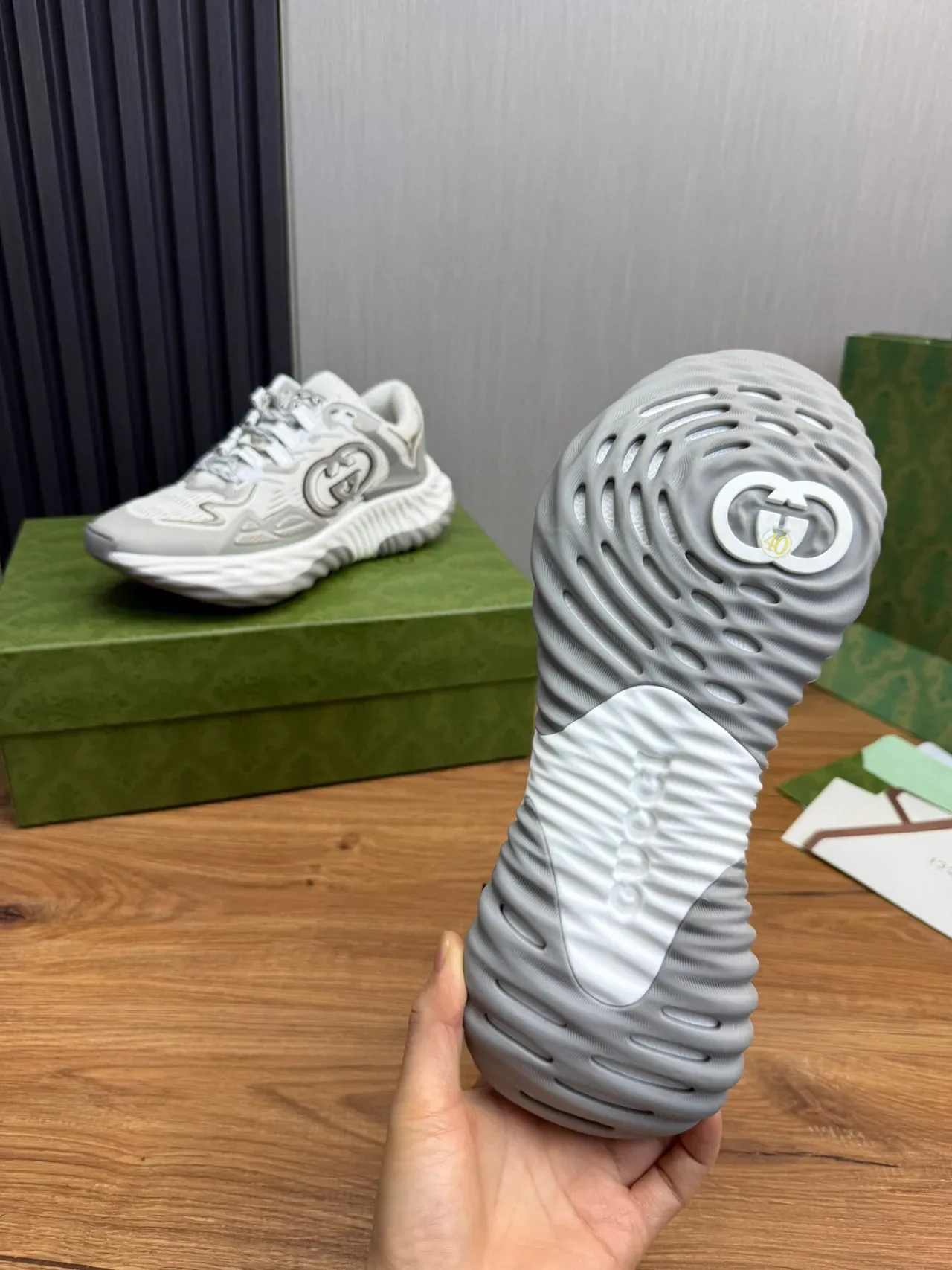 Gucci Screener Light Gray Lifestyle Sneakers 9