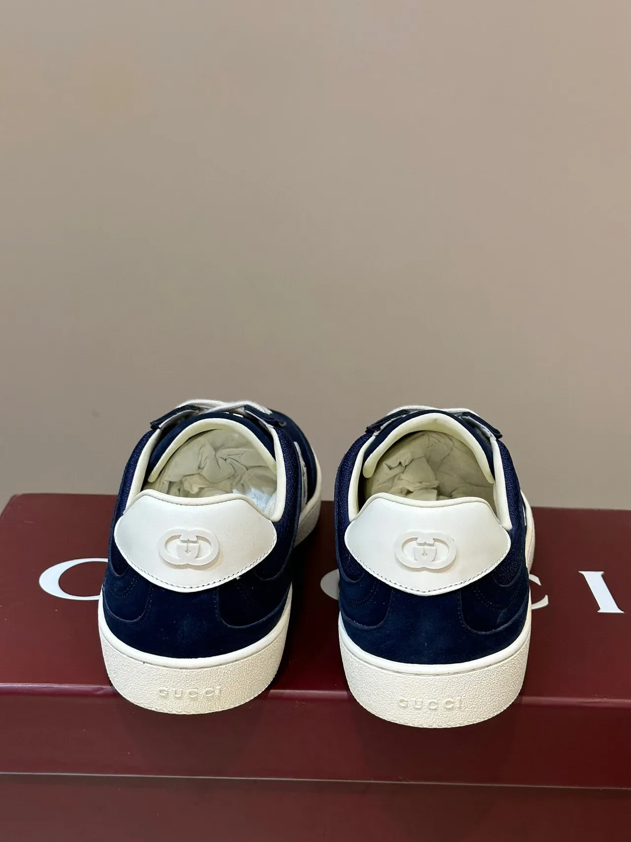 Gucci Screener Tênis Lifestyle Azul Marinho e Branco 6