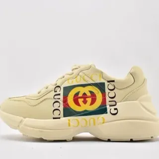 Gucci Screener Off-White Logo-Print Chaussures Chunky