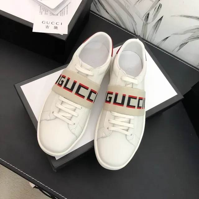 Gucci Screener White Red Web Strap Lifestyle Sneakers 3