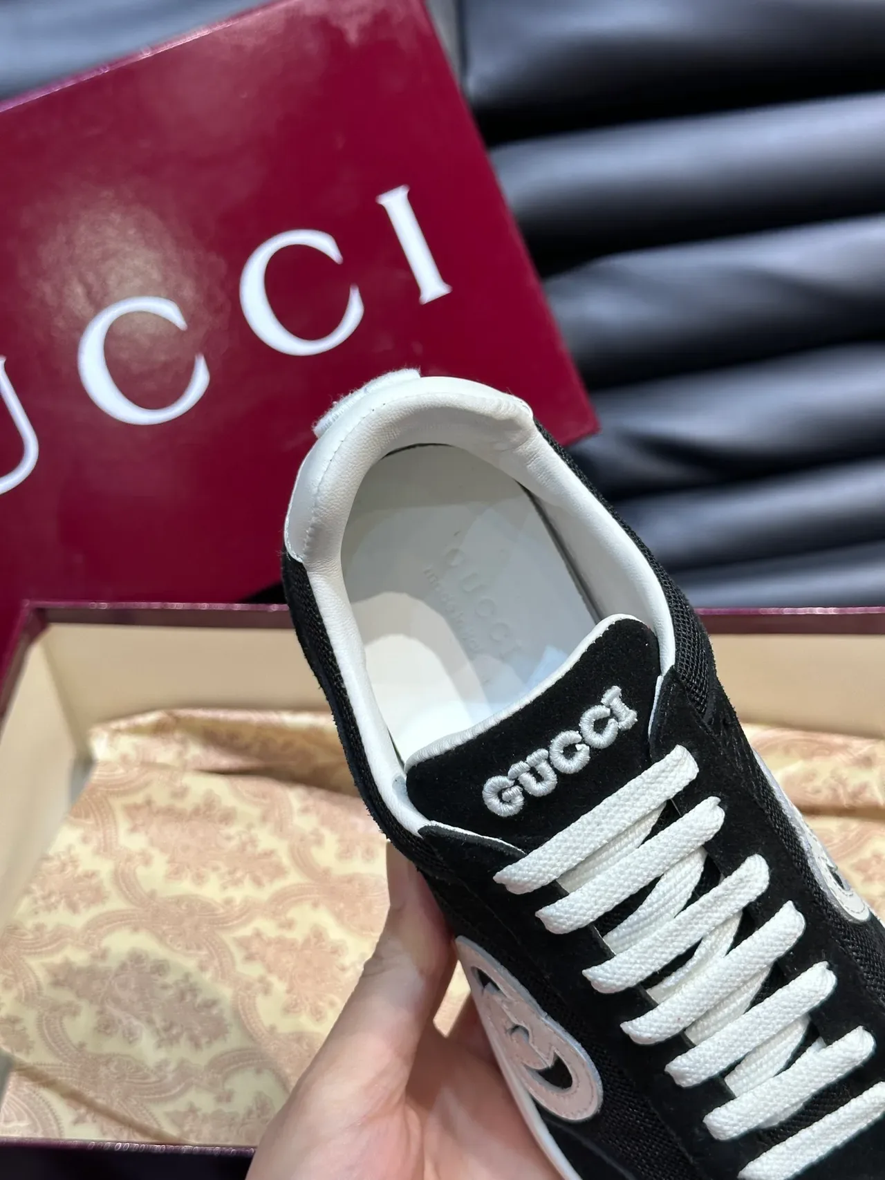 Gucci Tennis 1977 क्रीम और काला लाइफस्टाइल स्नीकर्स 4