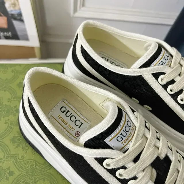 Gucci Tennis 1977 Preto e Branco Lifestyle Sneakers 5