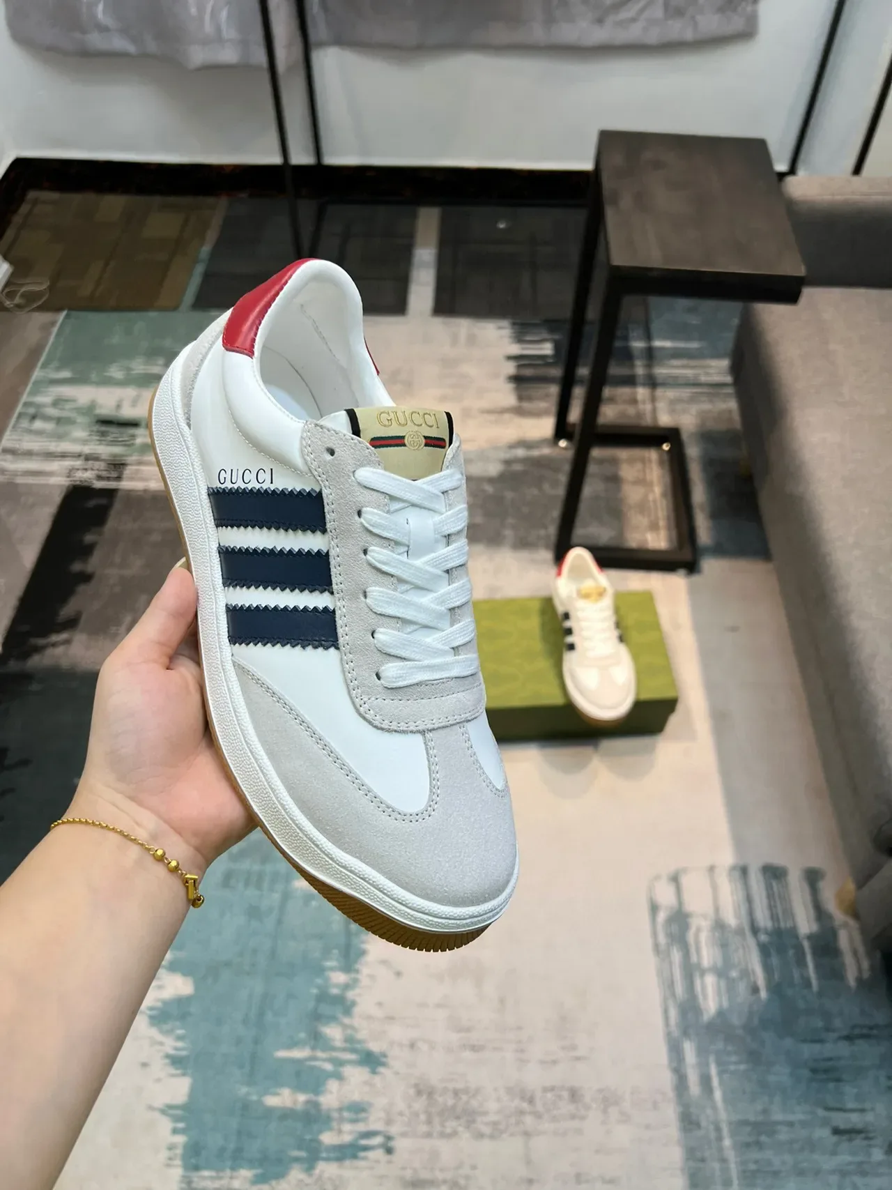 Gucci Tennis 1977 Blancos Marinos Rojos Zapatillas Lifestyle 7