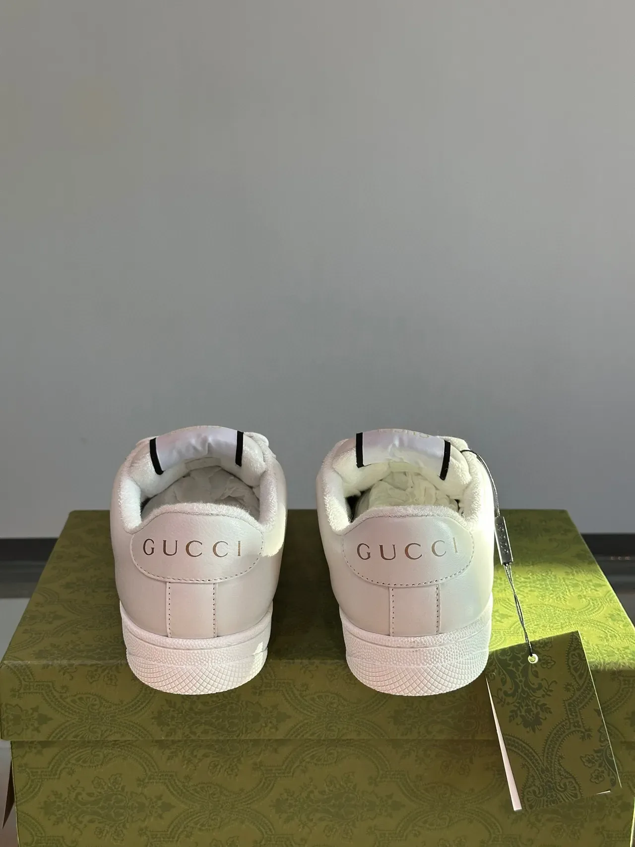 Gucci White Crystal-Studded Metallic Stripe Lifestyle Sneakers 6