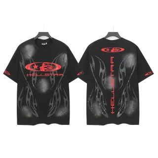 Hellstar Flame Wing Graphic Print Black T-Shirt