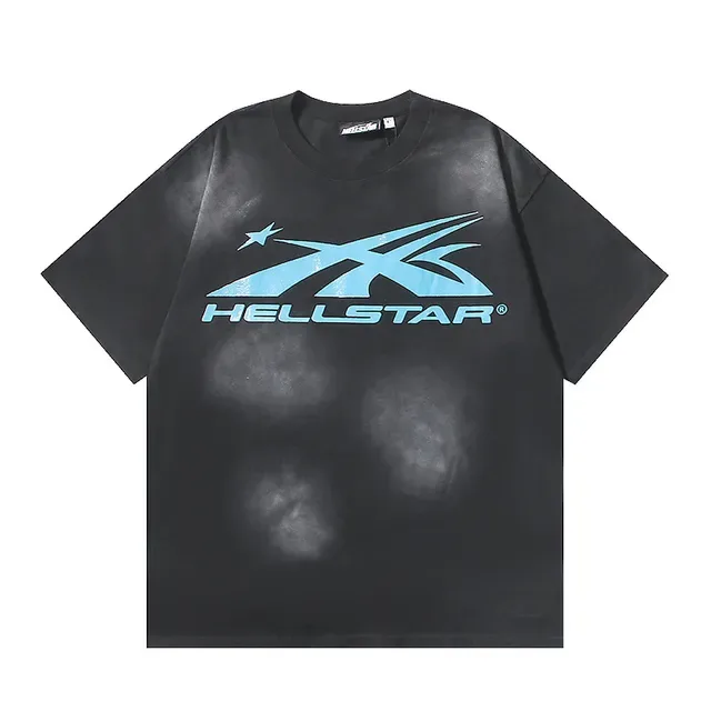 Hellstar ग्राफिक ओवरसाइज़ ब्लीच्ड काली टी-शर्ट 2
