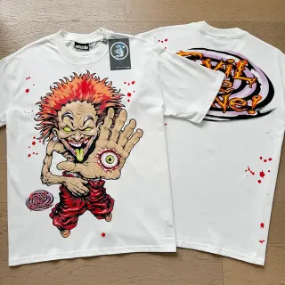 Hellstar Graphic-Print Horror-Comic Illustration White T-Shirt