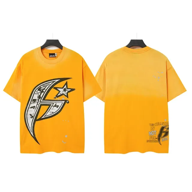 Hellstar Graphic Print Oversized Yellow T-Shirt 2