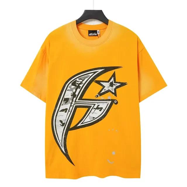 Hellstar Graphic Print Oversized Yellow T-Shirt 3