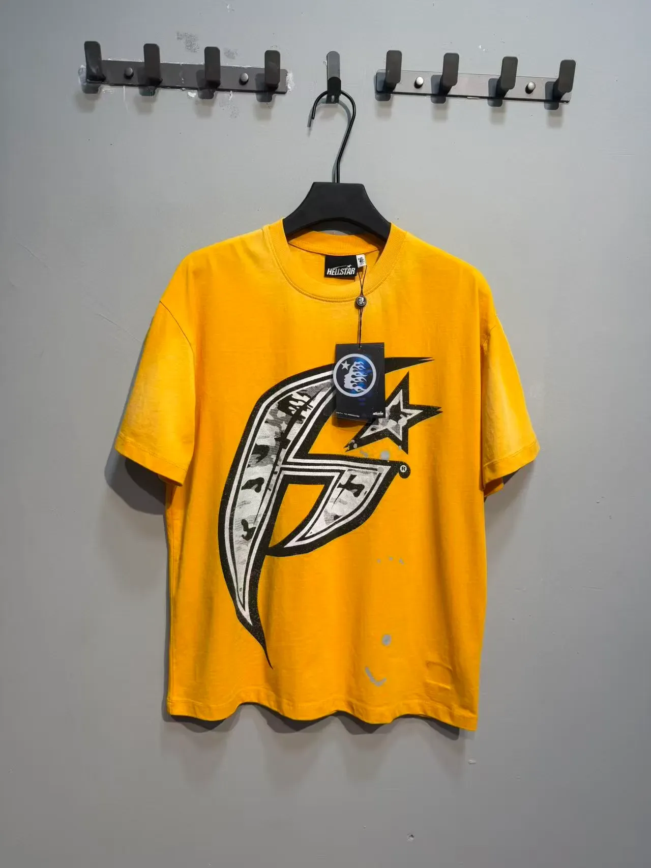 Hellstar Graphic Print Oversized Yellow T-Shirt 5