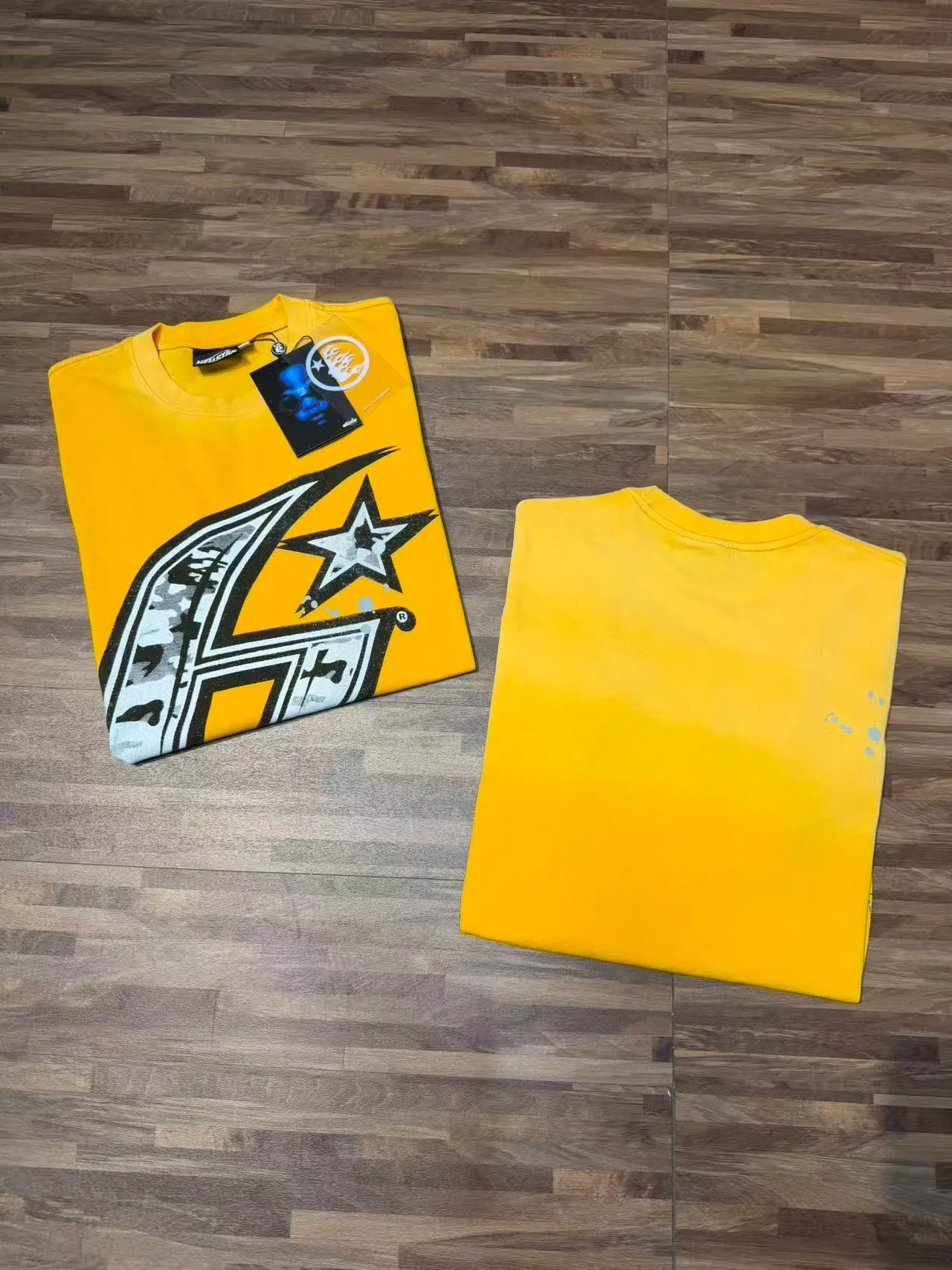 Hellstar Graphic Print Oversized Yellow T-Shirt 7
