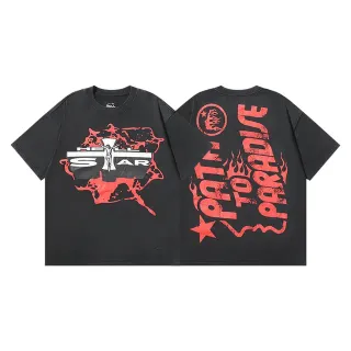 Hellstar Oversized Distressed Graphic Print Black T-Shirt