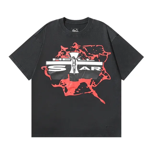 Hellstar Oversized Distressed Graphic Print Black T-Shirt 5